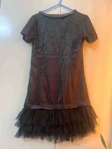 Black Chain Detail Party Dress &amp; thigh high socks