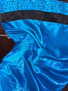 Blue &amp; Black Sleeveless stiched Dress
