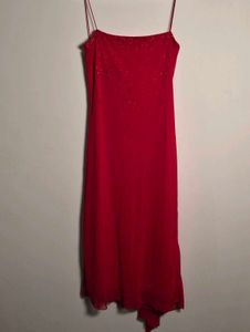 Samantha Jones Sparkling Red Spaghetti Strap Dress