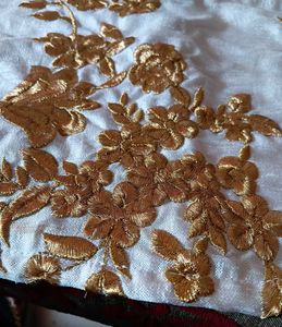 Elegant crop top with Golden Embroidery