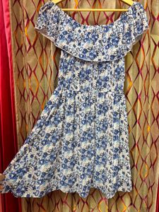 Off-Shoulder Floral Print Mini Dress