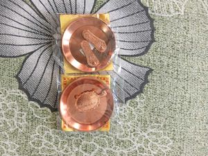 Copper Pooja Paduka & Tortoise (no coins)