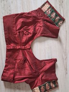 Green Saree with Embroidered Blouse