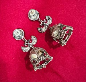 Radhe-Radhe Peacock Jhumka Earrings