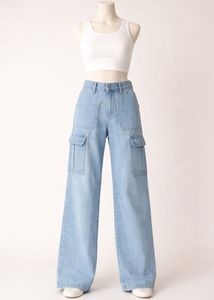 🚨sale🚨Light Wash straight fitCargo Jeans