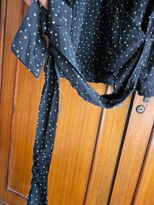 Polka Dot Wrap Top