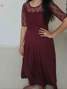 Drees,  Long Dress , Gown , Maroon Dres