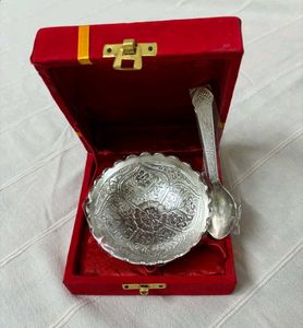 🆕German Silver Bowl with Spoon Set (4)