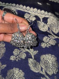 Sparkling Silver Bangle ring earring combo