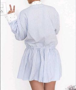 Striped Button-Up Shirt Dress