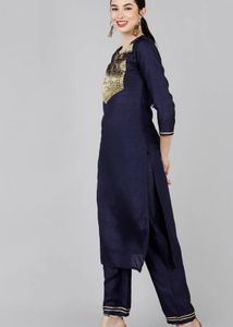 Elegant Embroidered Royal Blue Kurta