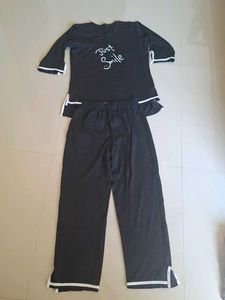 Black "Just Smile" Pajama Set