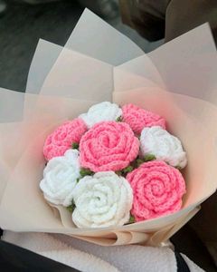 Handmade Crochet Rose Bouquet