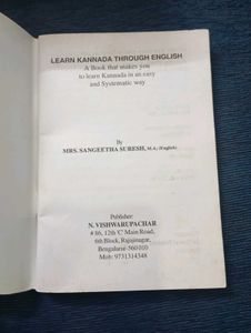 Learn Kannada Through English Book