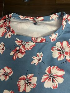 Blue Floral Print T-Shirt