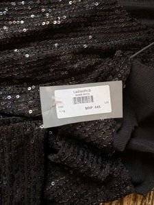 Sparkly Black Sequin Crop Top