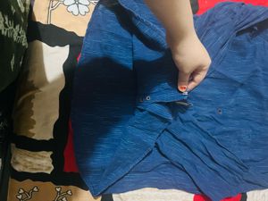 Men's Blue Striped Casual Shirt