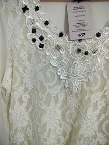 Elegant White Lace top with Embellishments