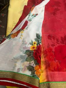 Vibrant Floral Print Saree