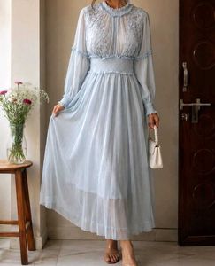 Elegant Light Blue Maxi Dress