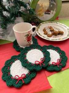 one Crochet Christmas Coasters