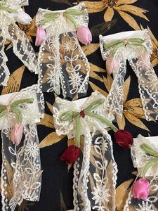 Floral Lace Bow Hair Clips (Set of 10)