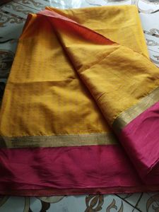 Vibrant Yellow &amp; Pink Saree