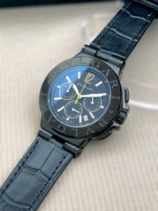 Bvlgari Luxury Chronograph Watch – Black Dial &amp; Le