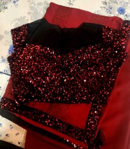 Stunning Red Sequin Saree