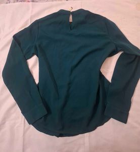Elegant Green Long Sleeve Blouse