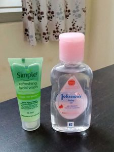 Johnsons Baby Oil And Simple Refreshing Face Wash