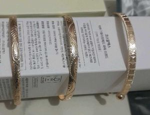 3 adjustable anti tarnish golden bracelet