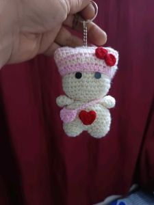 Crochet Kitty Keychain