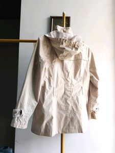 Beige Hooded Lightweight Jacket
