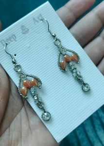 Brand new Elegant Drop Earrings with Orange Beads