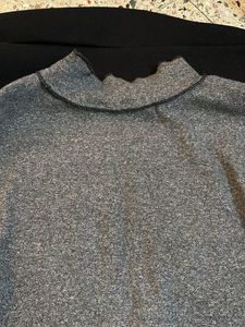 Grey Mock Neck Long Sleeve Top