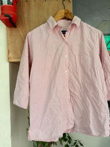 Pink Gingham Button-Up Shirt
