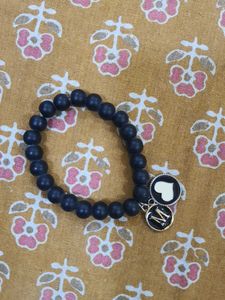 💟Ⓜ️Initial Chic Black Beaded Bracelet with Charms