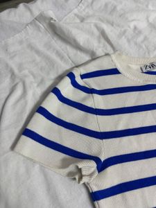ORIGINAL ZARA Striped Ribbed Crop Top