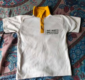 White & Yellow Polo T-Shirt