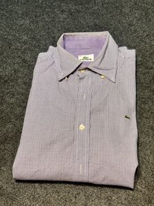🐊 LACOSTE PREMIUM PURPLE MICRO-CHECKS SHIRT 🐊
