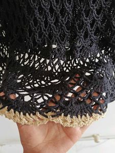 Black Crochet Floral Top