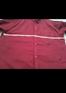 Men's Burgundy Button-Up Shirt