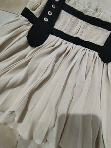 Pleated Buckled Strap Dress