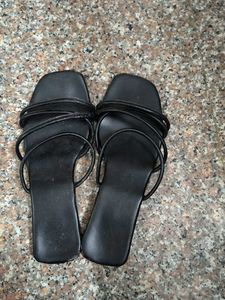 Black Strappy Flat Sandals