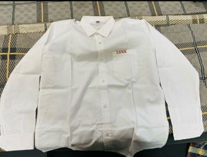Classic White LYNX Button-Down Shirt