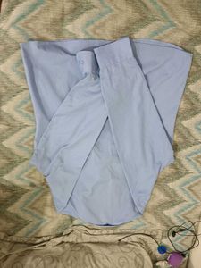 Classic Blue Oversized Button-Down Shirt