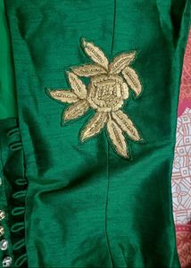 Elegant Emerald Green Kurta with Gold Embroidery