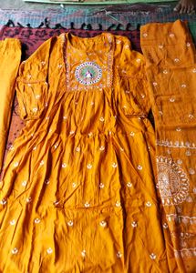 Elegant Orange Kurta Set with Dupatta