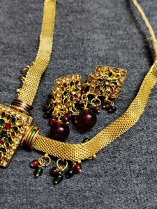 Elegant Golden Oxidized Jewelry Set